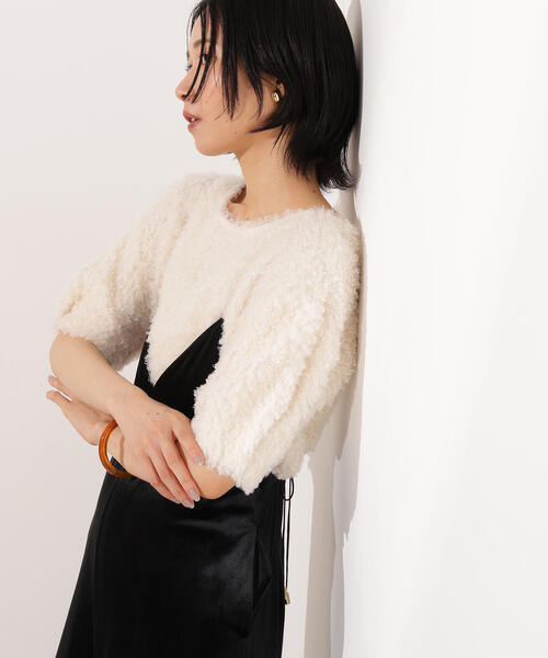 N.（N. Natural Beauty Basic）（エヌエヌナチュラルビューティーベーシック）の「カーリーフォルムトップス（Tシャツ/カットソー・レディース・オフホワイト/ピンク/ブラック・MEDIUM）」の14枚目の写真