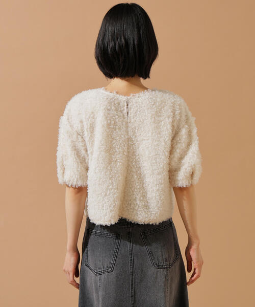 N.（N. Natural Beauty Basic）（エヌエヌナチュラルビューティーベーシック）の「カーリーフォルムトップス（Tシャツ/カットソー・レディース・オフホワイト/ピンク/ブラック・MEDIUM）」の9枚目の写真