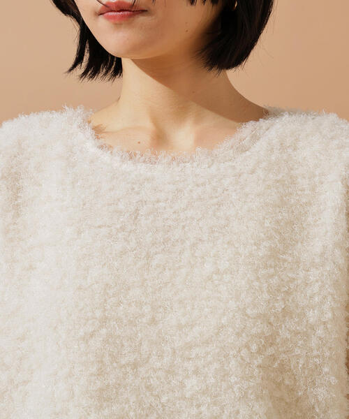 N.（N. Natural Beauty Basic）（エヌエヌナチュラルビューティーベーシック）の「カーリーフォルムトップス（Tシャツ/カットソー・レディース・オフホワイト/ピンク/ブラック・MEDIUM）」の4枚目の写真
