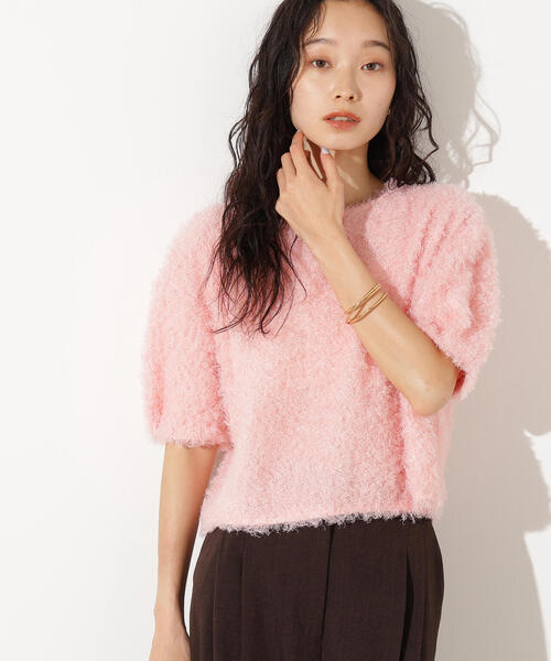 N.（N. Natural Beauty Basic）（エヌエヌナチュラルビューティーベーシック）の「カーリーフォルムトップス（Tシャツ/カットソー・レディース・オフホワイト/ピンク/ブラック・MEDIUM）」の3枚目の写真