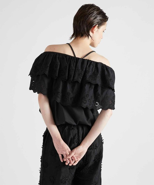 crinkle crinkle crinkle（クリンクルクリンクルクリンクル）の「【crinkle crinkle crinkle】cutwork embroidery blouse/カットワークエンブロイダリーブラウス（シャツ/ブラウス・レディース・ホワイト/ブラック・FREE）」の2枚目の写真