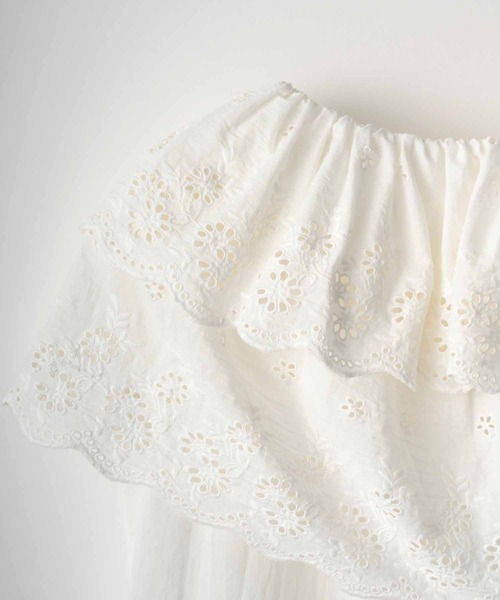 crinkle crinkle crinkle（クリンクルクリンクルクリンクル）の「【crinkle crinkle crinkle】cutwork embroidery blouse/カットワークエンブロイダリーブラウス（シャツ/ブラウス・レディース・ホワイト/ブラック・FREE）」の6枚目の写真