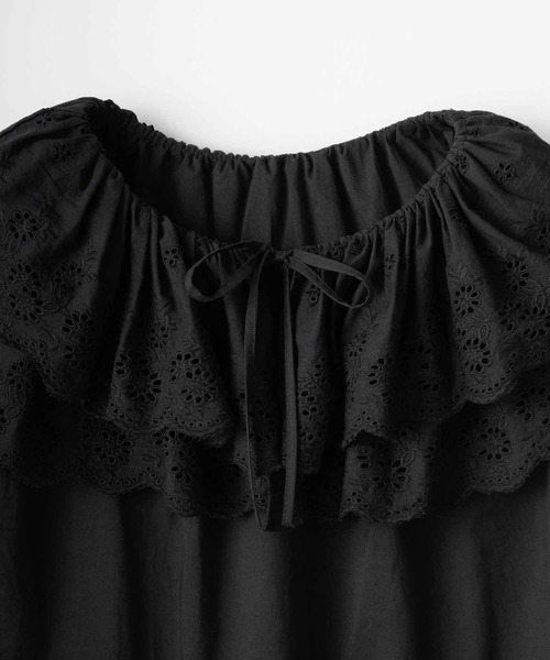 crinkle crinkle crinkle（クリンクルクリンクルクリンクル）の「【crinkle crinkle crinkle】cutwork embroidery blouse/カットワークエンブロイダリーブラウス（シャツ/ブラウス・レディース・ホワイト/ブラック・FREE）」の5枚目の写真