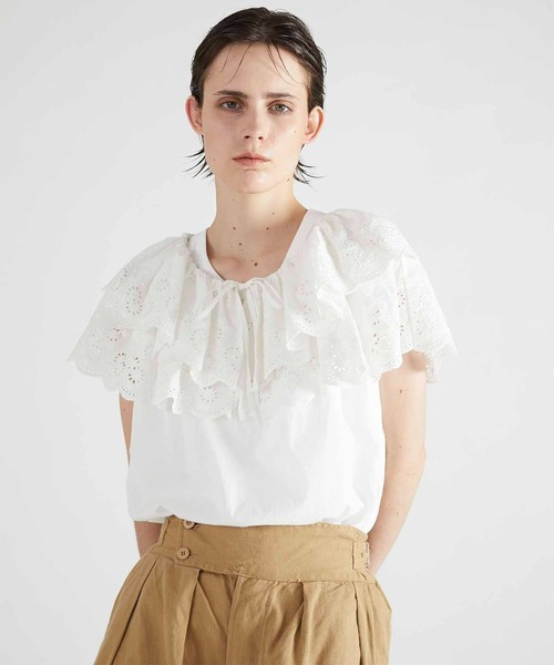 crinkle crinkle crinkle（クリンクルクリンクルクリンクル）の「【crinkle crinkle crinkle】cutwork embroidery blouse/カットワークエンブロイダリーブラウス（シャツ/ブラウス・レディース・ホワイト/ブラック・FREE）」の15枚目の写真