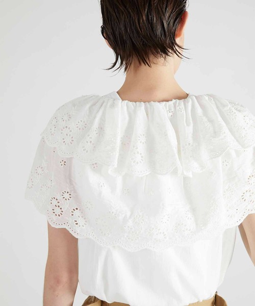 crinkle crinkle crinkle（クリンクルクリンクルクリンクル）の「【crinkle crinkle crinkle】cutwork embroidery blouse/カットワークエンブロイダリーブラウス（シャツ/ブラウス・レディース・ホワイト/ブラック・FREE）」の21枚目の写真