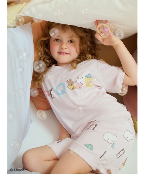 接触冷感　Dick Bruna ワンポイントTシャツ&ショートパンツ　ピンク Dick Bruna】【接触冷感】ワンポイントTシャツ（ルームウェア