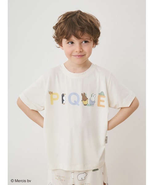 ジェラートピケ　接触冷感　Dick Bruna Tシャツ　ピンク　ミッフィー gelato pique｜【Dick Bruna】【接触冷感】ワンポイントTシャツ