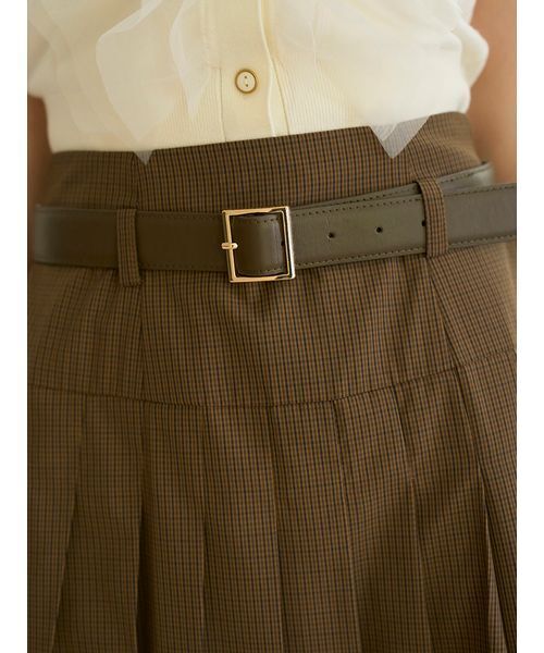 SNIDEL(スナイデル)の「ベルト付きプリーツロングスカート(スカート・レディース・チェック/ストライプ/グレー・0/1)」の17枚目の写真