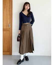 SNIDEL | ベルト付きプリーツロングスカート(スカート)