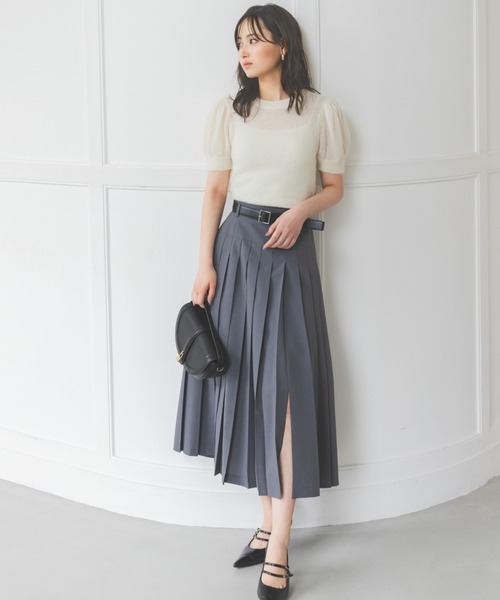 SNIDEL（スナイデル）の「ベルト付きプリーツロングスカート（スカート