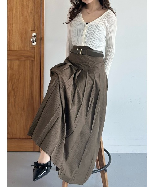 SNIDEL（スナイデル）の「ベルト付きプリーツロングスカート