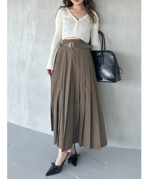 SNIDEL（スナイデル）の「ベルト付きプリーツロングスカート（スカート