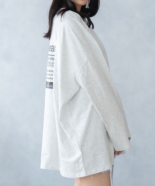 NinaetLina(ニナエリナ)の「バックプリント ビックシルエット ロング Tシャツ(Tシャツ/カットソー・レディース・ブルー/ブラック/ライトグレー/ホワイト・FREE)」の17枚目の写真