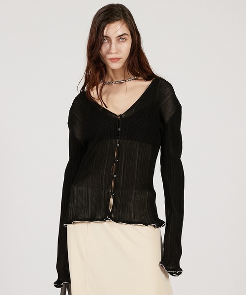 PRANK PROJECT（プランクプロジェクト）の「ビーズヘムニットトップ / Beaded Hem Top（その他トップス・レディース・ブラウン/マルチ/ブラック・FREE）」の2枚目の写真