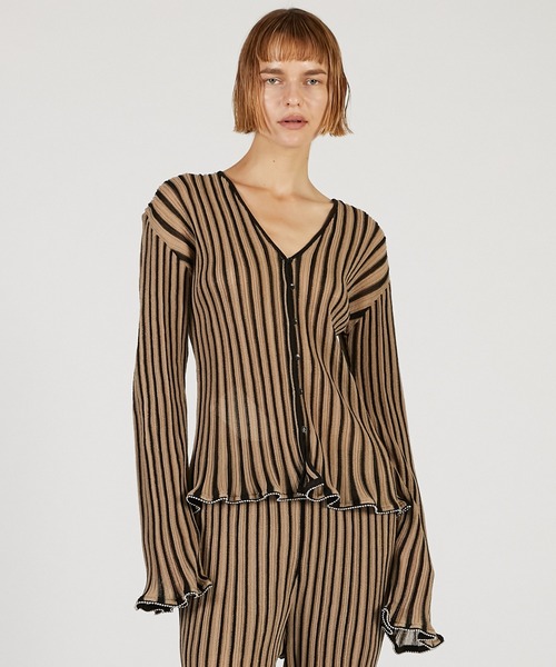 PRANK PROJECT（プランクプロジェクト）の「ビーズヘムニットトップ / Beaded Hem Top（その他トップス・レディース・ブラウン/マルチ/ブラック・FREE）」の8枚目の写真