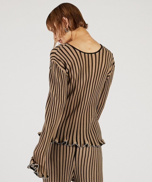PRANK PROJECT（プランクプロジェクト）の「ビーズヘムニットトップ / Beaded Hem Top（その他トップス・レディース・ブラウン/マルチ/ブラック・FREE）」の10枚目の写真