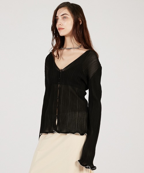 PRANK PROJECT（プランクプロジェクト）の「ビーズヘムニットトップ / Beaded Hem Top（その他トップス・レディース・ブラウン/マルチ/ブラック・FREE）」の17枚目の写真