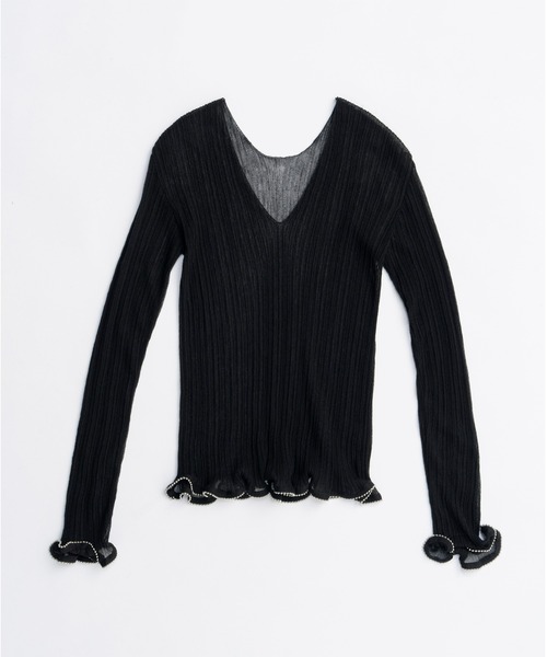 PRANK PROJECT（プランクプロジェクト）の「ビーズヘムニットトップ / Beaded Hem Top（その他トップス・レディース・ブラウン/マルチ/ブラック・FREE）」の21枚目の写真