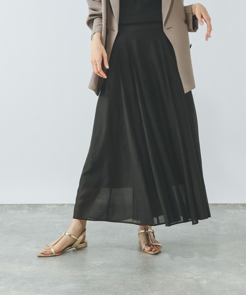 GLOBAL WORK（グローバルワーク）の「シアータックフレアスカート/571416（スカート・レディース・ブラウン/ブルー系その他/アイボリー/ブラック/ブラック系その他・REGULAR/SHORT）」の17枚目の写真