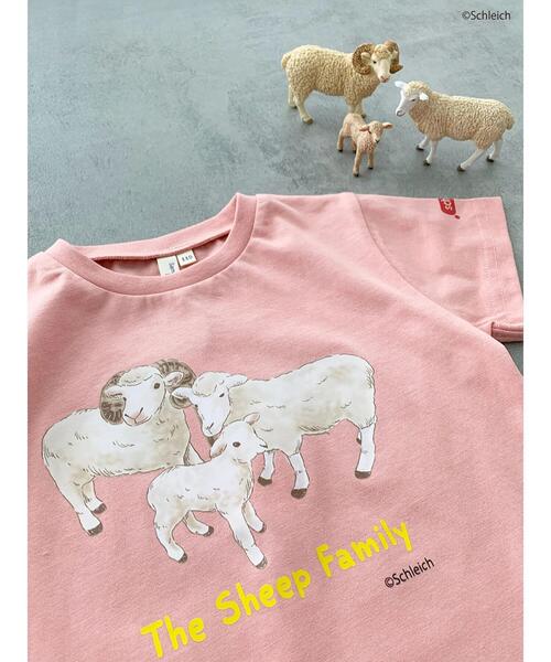 Samansa Mos2 Lagom（サマンサモスモスラーゴム）の「【schleich】アニマル親子プリントT（Tシャツ/カットソー・キッズ・キナリ/ピンク・130/95/120/110/100）」の2枚目の写真