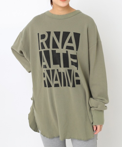 RNA(アールエヌエー)の「M2509 ALTERNATIVEワッフルロンT(Tシャツ/カットソー・レディース・ホワイト/カーキ/杢グレー・MEDIUM)」の3枚目の写真