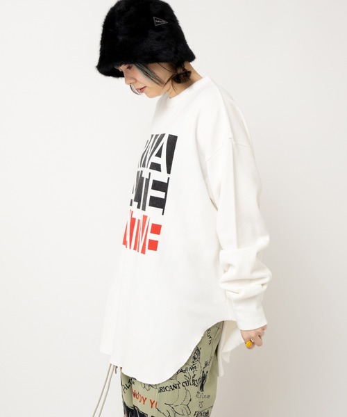 RNA(アールエヌエー)の「M2509 ALTERNATIVEワッフルロンT(Tシャツ/カットソー・レディース・ホワイト/カーキ/杢グレー・MEDIUM)」の4枚目の写真