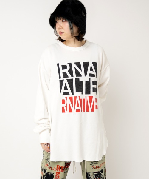 RNA(アールエヌエー)の「M2509 ALTERNATIVEワッフルロンT(Tシャツ/カットソー・レディース・ホワイト/カーキ/杢グレー・MEDIUM)」の17枚目の写真
