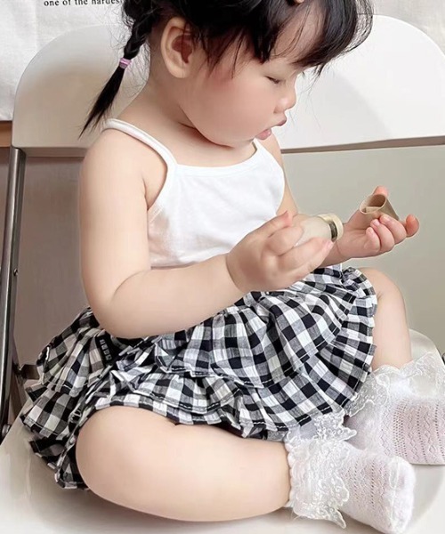 Tickle（ティックル）の「チェックフリルキュロット（その他パンツ・キッズ・ブラック・110/100/90/120）」の6枚目の写真
