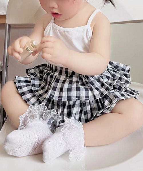 Tickle（ティックル）の「チェックフリルキュロット（その他パンツ・キッズ・ブラック・110/100/90/120）」の5枚目の写真