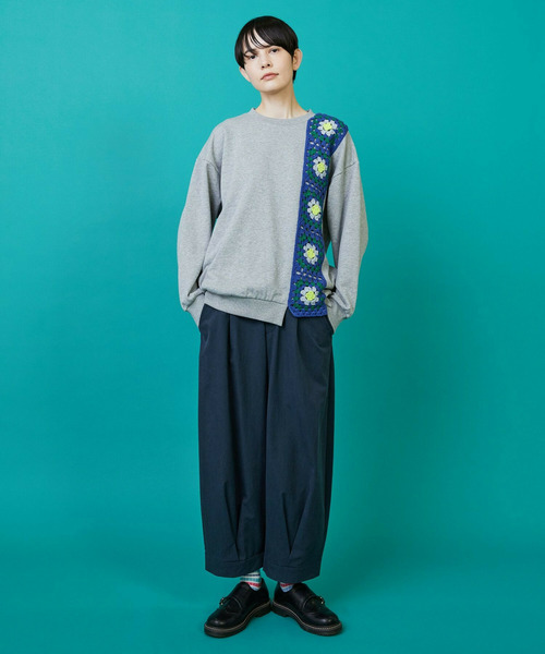 FRAPBOIS（フラボア）の「グラニースクエアスウェット（スウェット・レディース・ターコイズブルー/グレー・1/2）」の6枚目の写真