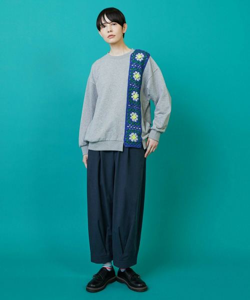 FRAPBOIS（フラボア）の「グラニースクエアスウェット（スウェット・レディース・ターコイズブルー/グレー・1/2）」の9枚目の写真