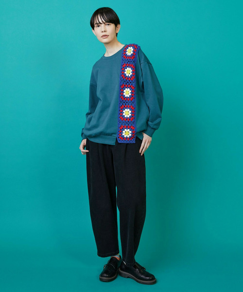 FRAPBOIS（フラボア）の「グラニースクエアスウェット（スウェット・レディース・ターコイズブルー/グレー・1/2）」の16枚目の写真