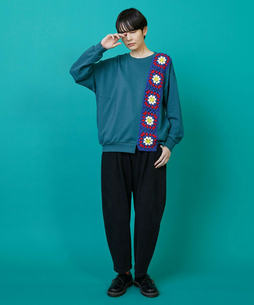 FRAPBOIS（フラボア）の「グラニースクエアスウェット（スウェット・レディース・ターコイズブルー/グレー・1/2）」の17枚目の写真