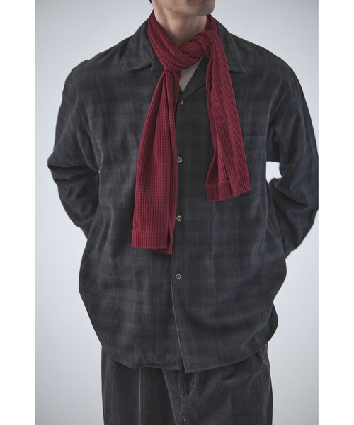 Steven Alan＞ ネル マドラスチェック オープンカラー シャツ