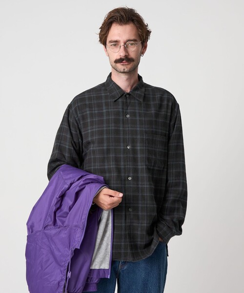 美品 スティーブンアラン 2,4万 スタンドカラーブラウス チェック柄 Z32 ▽美品 スティーブンアラン 2,4万 スタンドカラーブラウス チェック柄