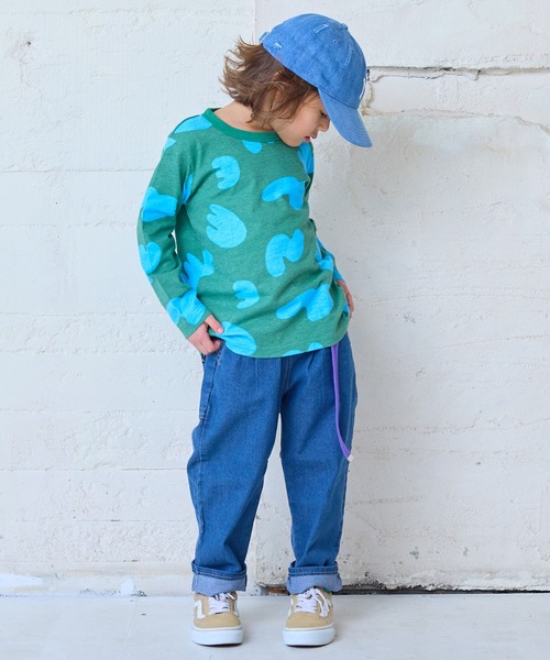 Life Support Products（ライフサポートプロダクツ）の「デニムタックロングパンツ（デニムパンツ・キッズ・ネイビー/ブルー・80/90/95/100/110/120/130/140/150）」の4枚目の写真