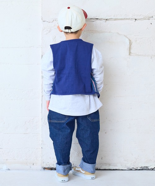 Life Support Products（ライフサポートプロダクツ）の「デニムタックロングパンツ（デニムパンツ・キッズ・ネイビー/ブルー・80/90/95/100/110/120/130/140/150）」の7枚目の写真
