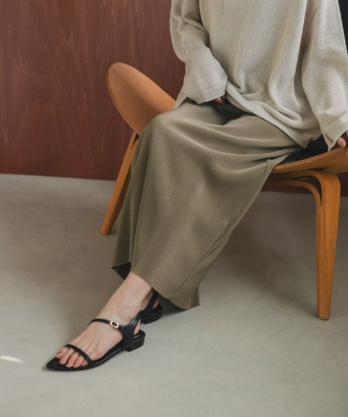 GLOBAL WORK(グローバルワーク)の「セルフカットプリーツナロースカート/579553(スカート・レディース・グレー系その他/スミクロ/オリーブ/ブラック/ライトグレー・SHORT/REGULAR)」の1枚目の写真