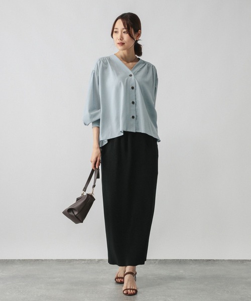 GLOBAL WORK(グローバルワーク)の「セルフカットプリーツナロースカート/579553(スカート・レディース・グレー系その他/スミクロ/オリーブ/ブラック/ライトグレー・SHORT/REGULAR)」の6枚目の写真