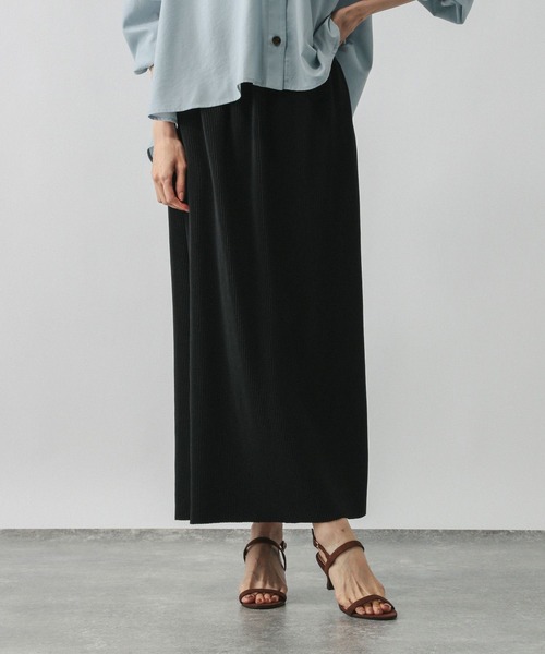 GLOBAL WORK(グローバルワーク)の「セルフカットプリーツナロースカート/579553(スカート・レディース・グレー系その他/スミクロ/オリーブ/ブラック/ライトグレー・SHORT/REGULAR)」の8枚目の写真