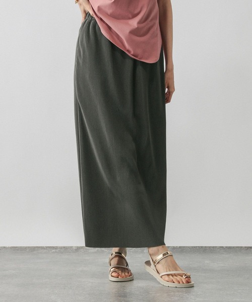 GLOBAL WORK(グローバルワーク)の「セルフカットプリーツナロースカート/579553(スカート・レディース・グレー系その他/スミクロ/オリーブ/ブラック/ライトグレー・SHORT/REGULAR)」の12枚目の写真