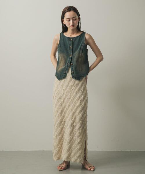 SENSE OF PLACE by URBAN RESEARCH(センスオブプレイスバイアーバンリサーチ)の「デニムコンパクトジレ(ベスト・レディース・インディゴブルー/ブラウン・ONE)」の8枚目の写真