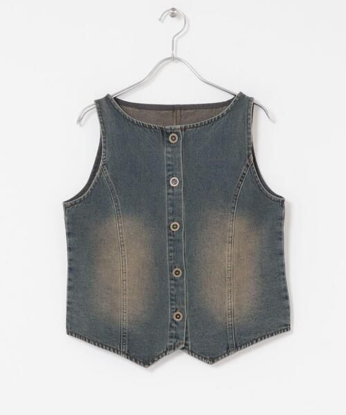 SENSE OF PLACE by URBAN RESEARCH(センスオブプレイスバイアーバンリサーチ)の「デニムコンパクトジレ(ベスト・レディース・インディゴブルー/ブラウン・ONE)」の11枚目の写真