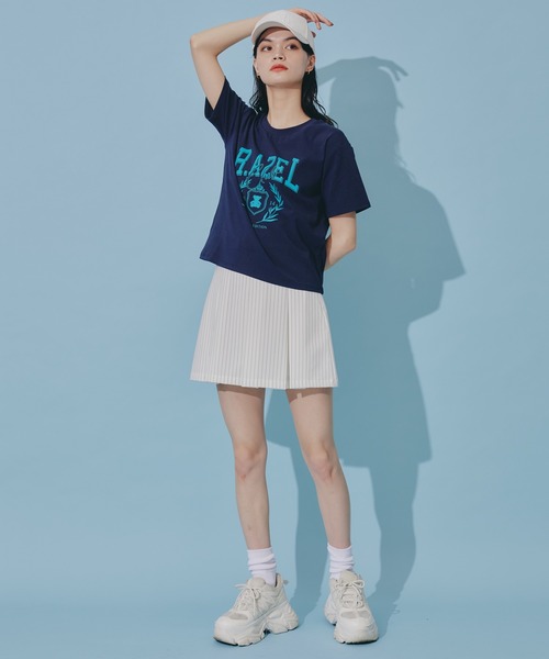 REDYAZEL(レディアゼル)の「アゼルクラブロゴTシャツ(Tシャツ/カットソー・レディース・ネイビー/オフホワイト・FREE)」の14枚目の写真