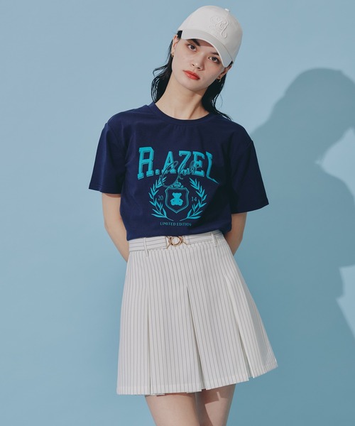 REDYAZEL(レディアゼル)の「アゼルクラブロゴTシャツ(Tシャツ/カットソー・レディース・ネイビー/オフホワイト・FREE)」の10枚目の写真