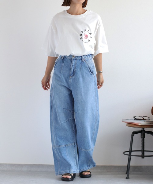 cepo(セポ)の「【SASALABO】20/天竺コットン ロゴプリント半袖Tee(Tシャツ/カットソー・レディース・ブラック/ホワイト・M/L/XL)」の3枚目の写真
