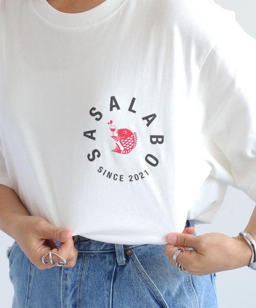 cepo(セポ)の「【SASALABO】20/天竺コットン ロゴプリント半袖Tee(Tシャツ/カットソー・レディース・ブラック/ホワイト・M/L/XL)」の12枚目の写真