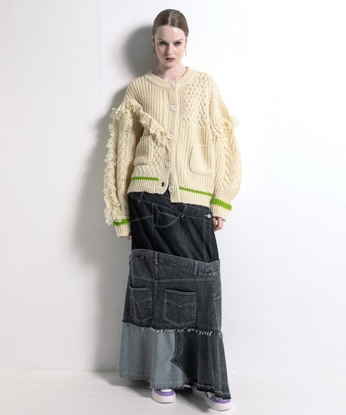 AULA AILA（アウラアイラ）の「フリンジカーディガン（カーディガン/ボレロ・レディース・ブルー/ブラック/アイボリー・0）」の16枚目の写真