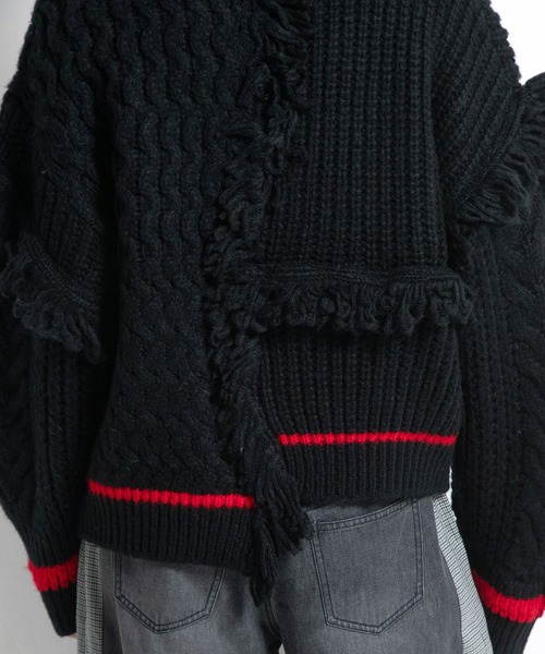 AULA AILA（アウラアイラ）の「フリンジカーディガン（カーディガン/ボレロ・レディース・ブルー/ブラック/アイボリー・0）」の22枚目の写真