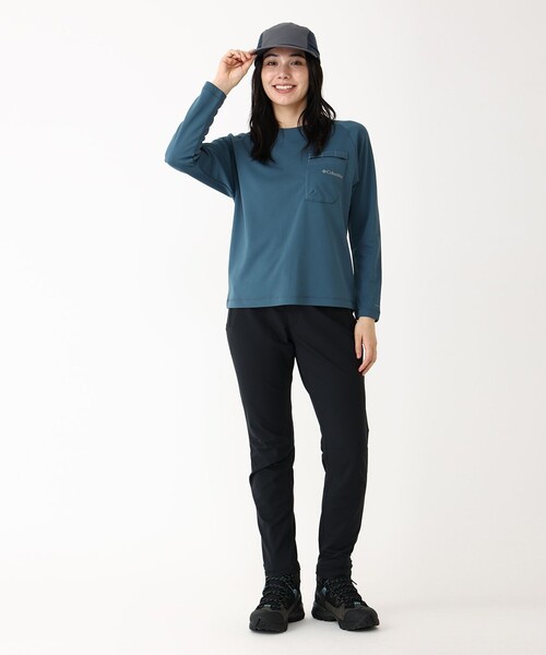 Columbia(コロンビア)の「UVカット 速乾 Columbia/マウンテンズアーコーリング ロングスリーブ Tシャツ/コロンビア(Tシャツ/カットソー・レディース・ブラック/ホワイト/ブルーグリーン・S/XS/XL/L/M)」の9枚目の写真